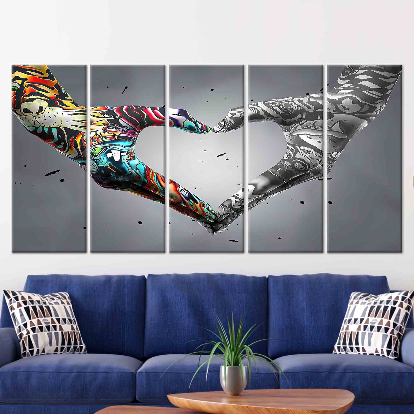 Love Graffiti Hand Bedroom Canvas Print