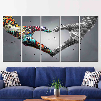 Love Graffiti Hand Bedroom Canvas Print