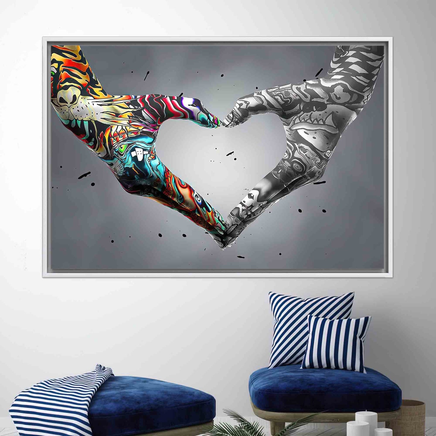 Love Graffiti Hand Bedroom Canvas Print