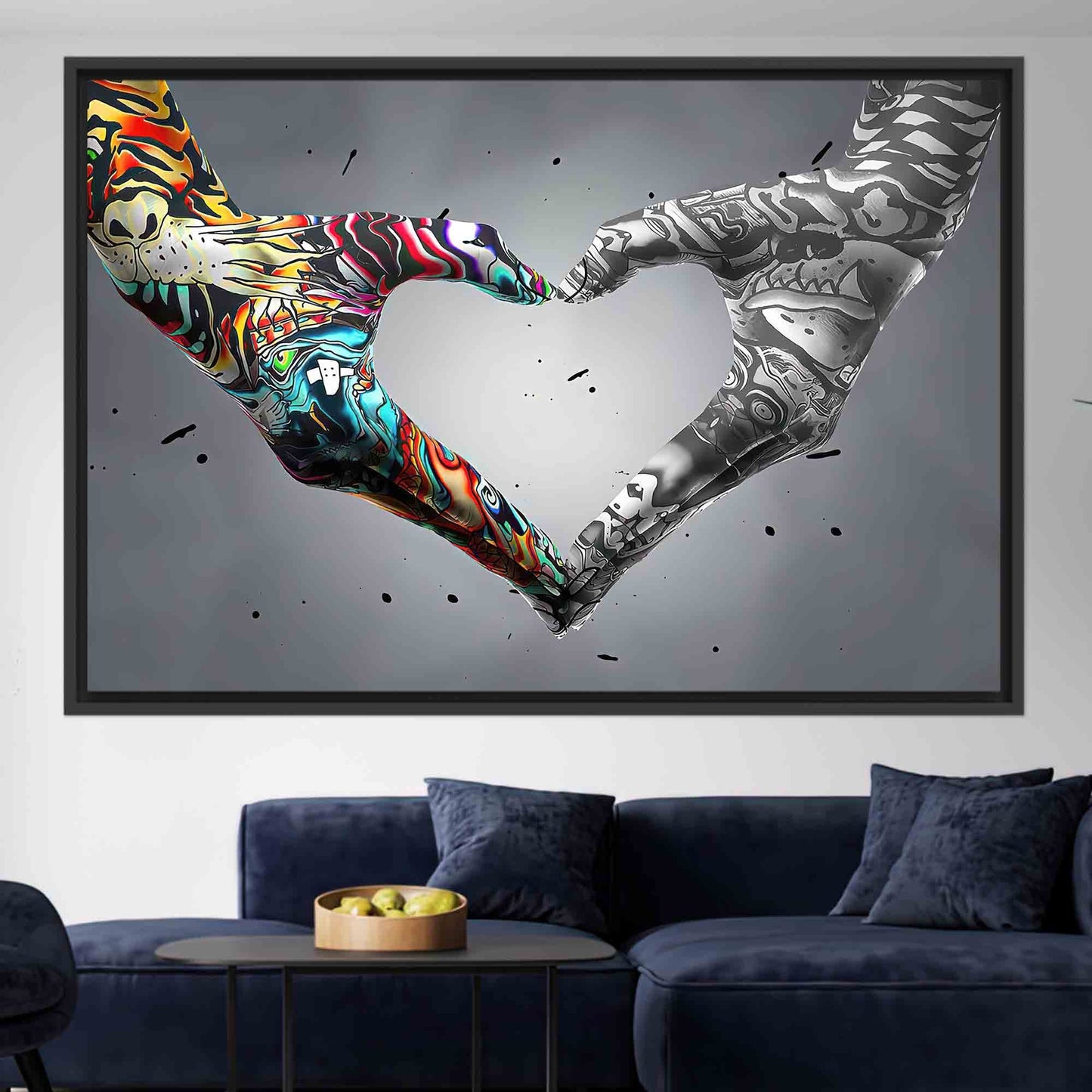 Love Graffiti Hand Bedroom Canvas Print