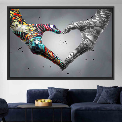Love Graffiti Hand Bedroom Canvas Print