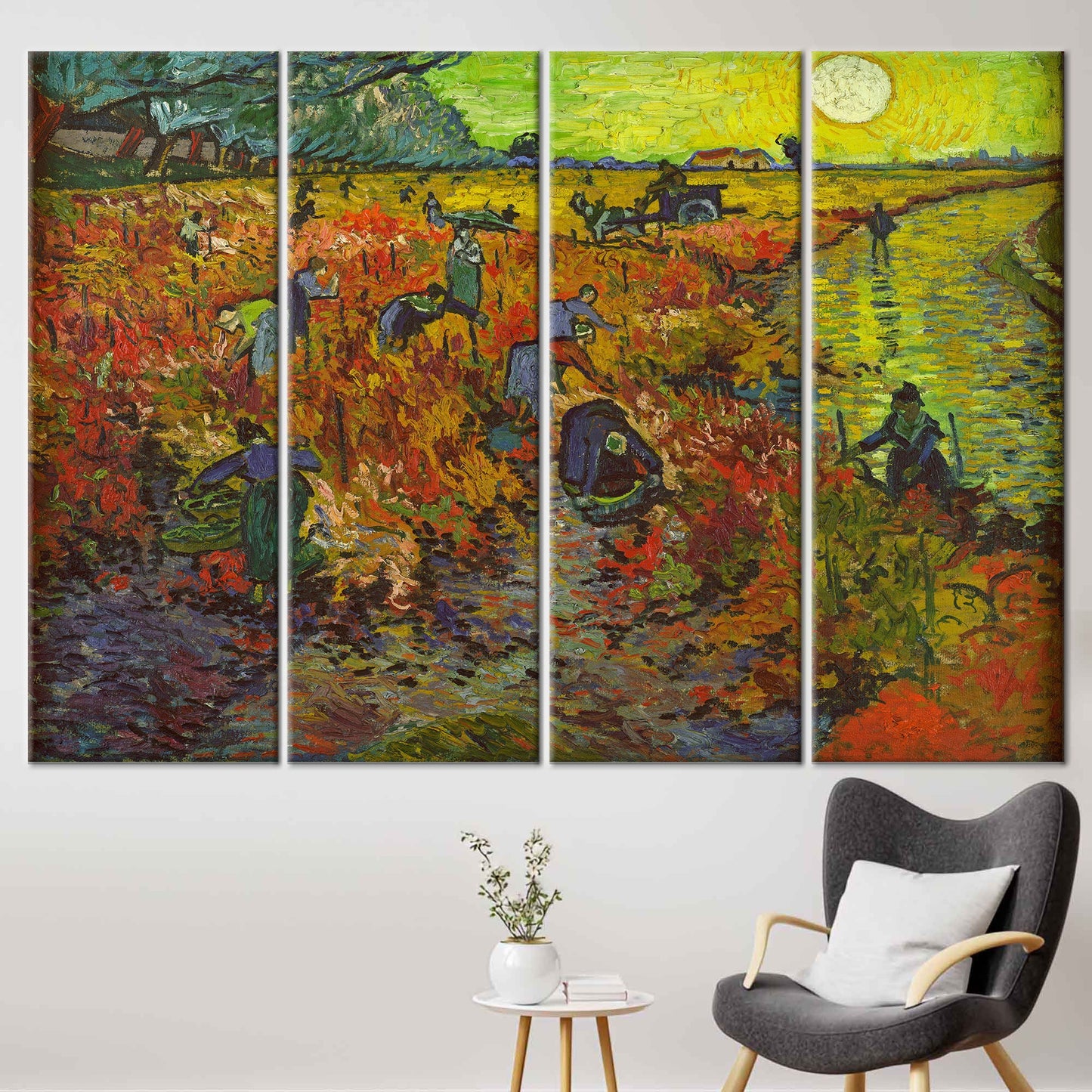 Van Gogh Red Vineyard Nature Canvas Print