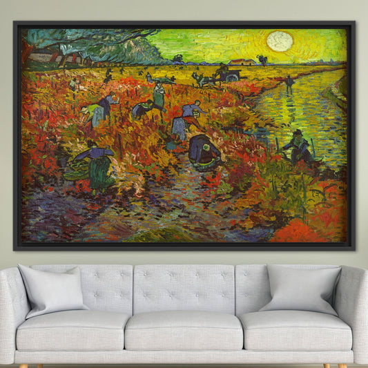 Van Gogh Printed Canvas: The Red Vineyard 1888 Nature Landscape Wall Decor
