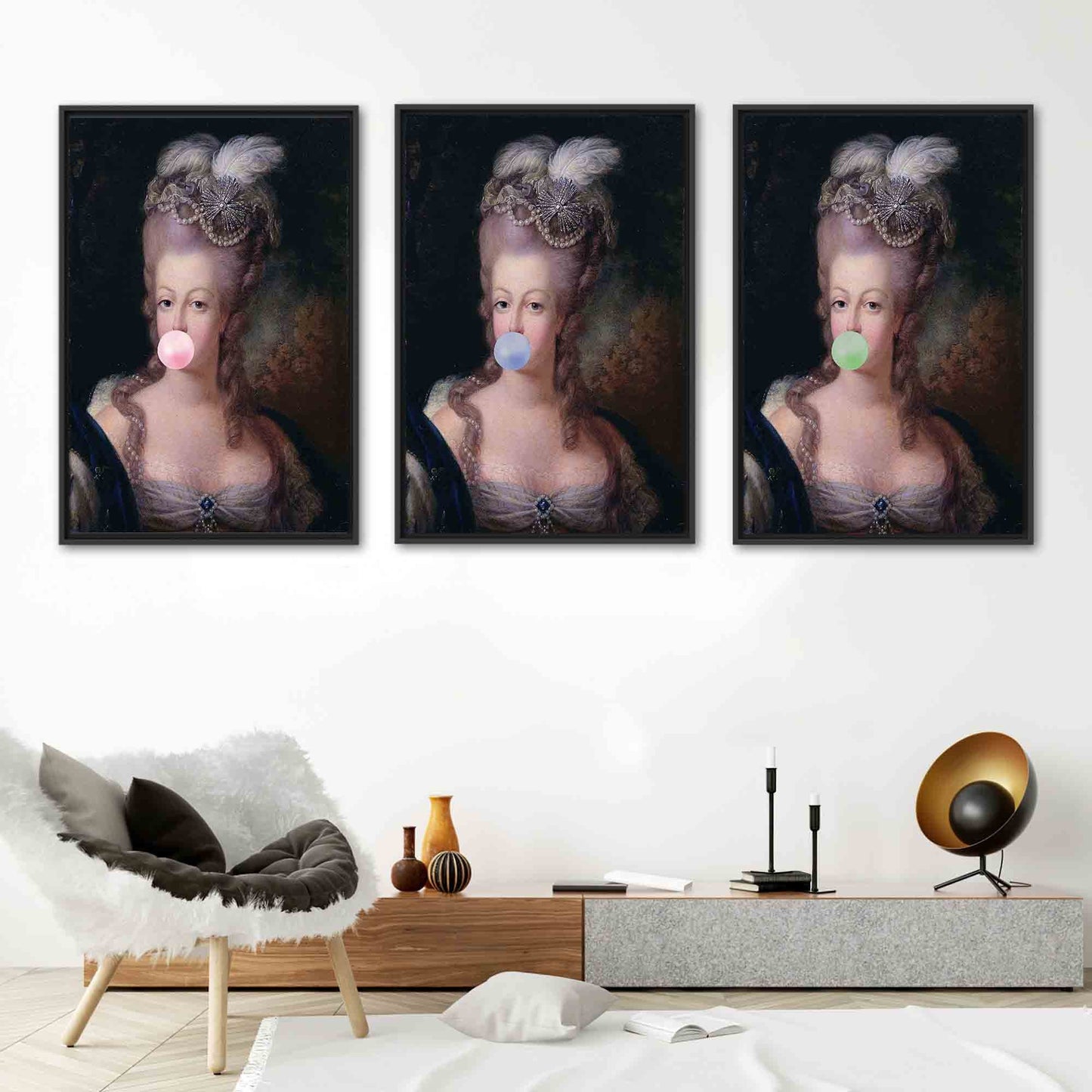 Marie Antoinette Bubble Gum French Canvas Print