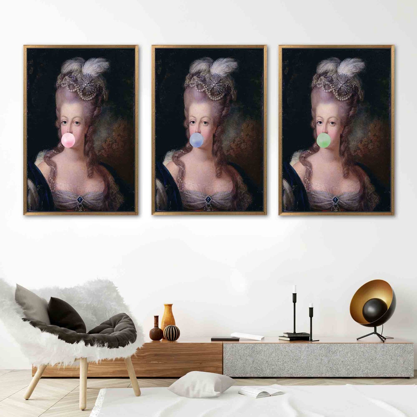 Marie Antoinette Bubble Gum French Canvas Print
