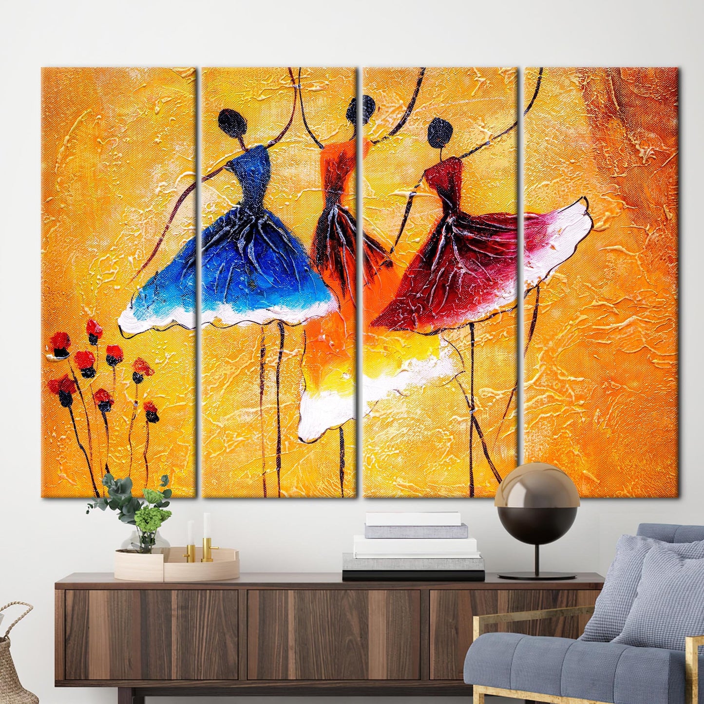 Colorful Ballerina Abstract Dancer Gallery Canvas Print