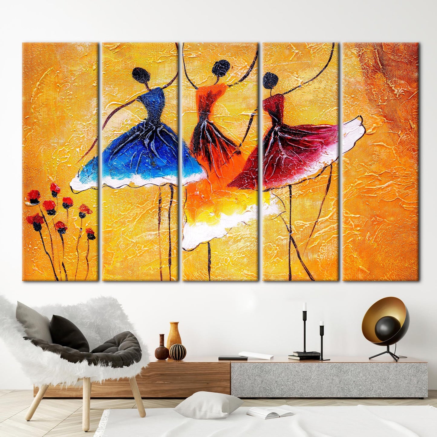 Colorful Ballerina Abstract Dancer Gallery Canvas Print
