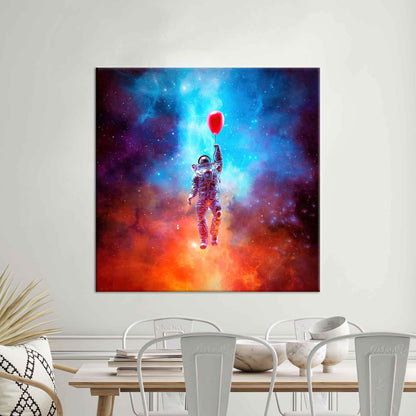 Astronaut Floating Space Cosmos Abstract Canvas Print