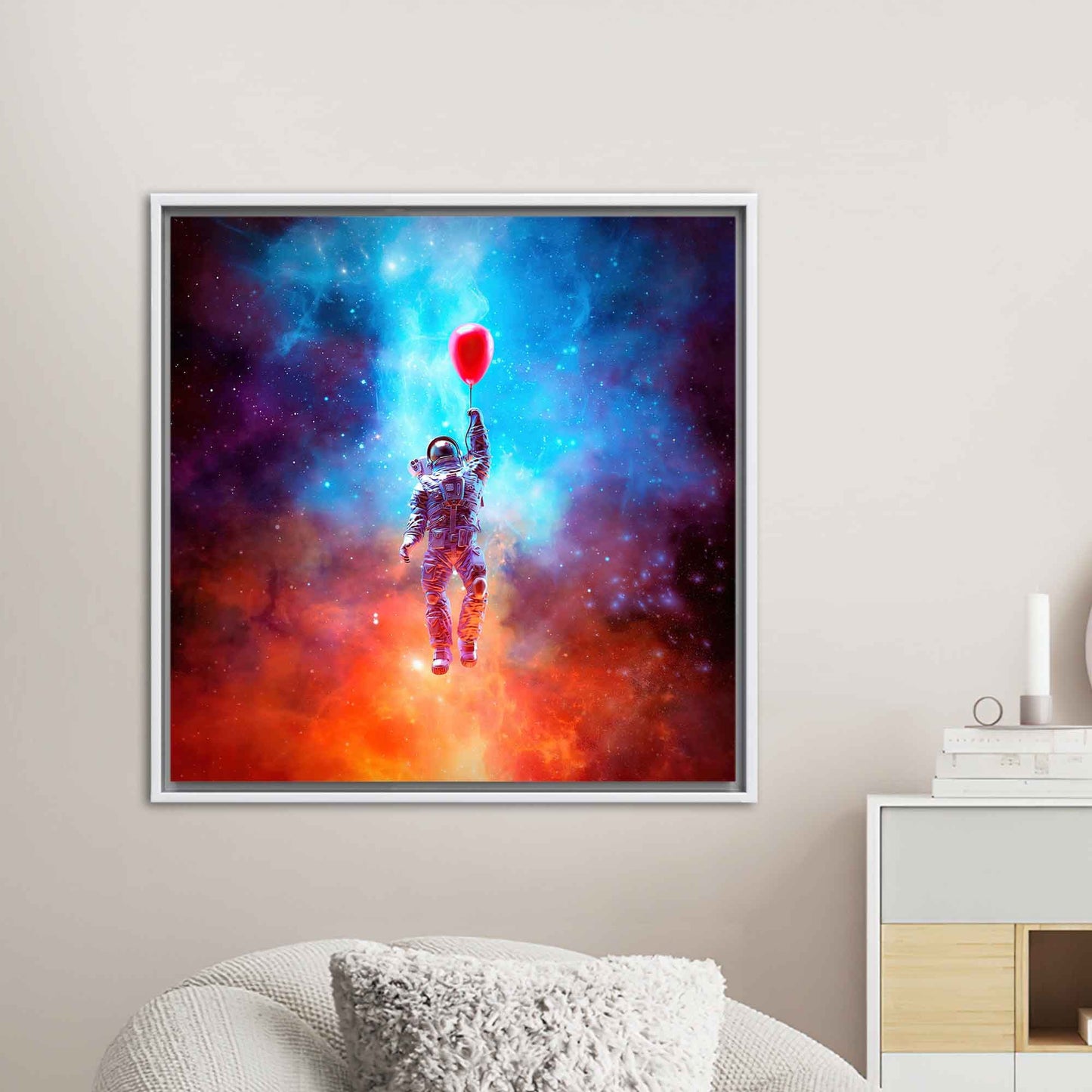 Astronaut Floating Space Cosmos Abstract Canvas Print