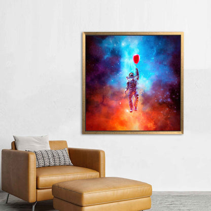 Astronaut Floating Space Cosmos Abstract Canvas Print