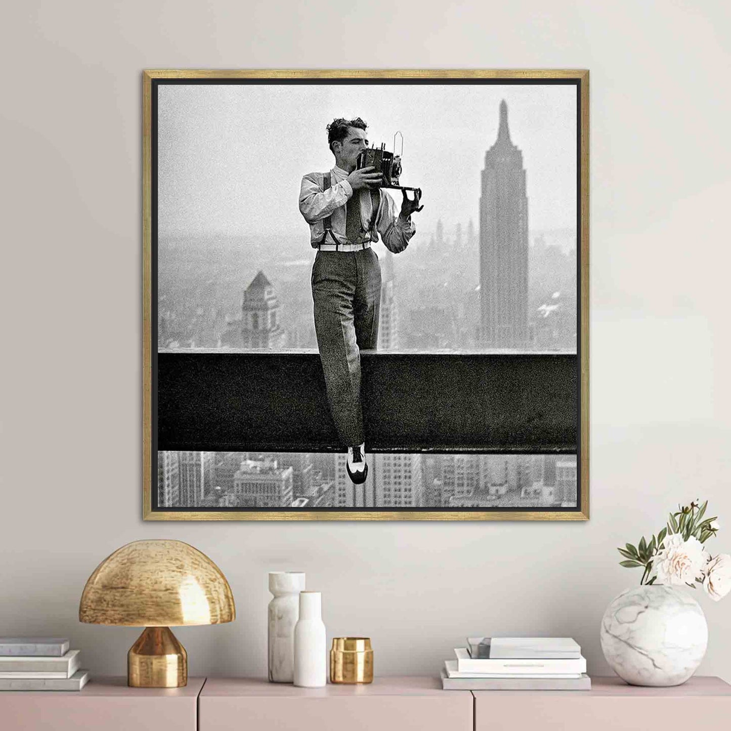 Charles C Ebbets Lunchtime Atop Canvas Print