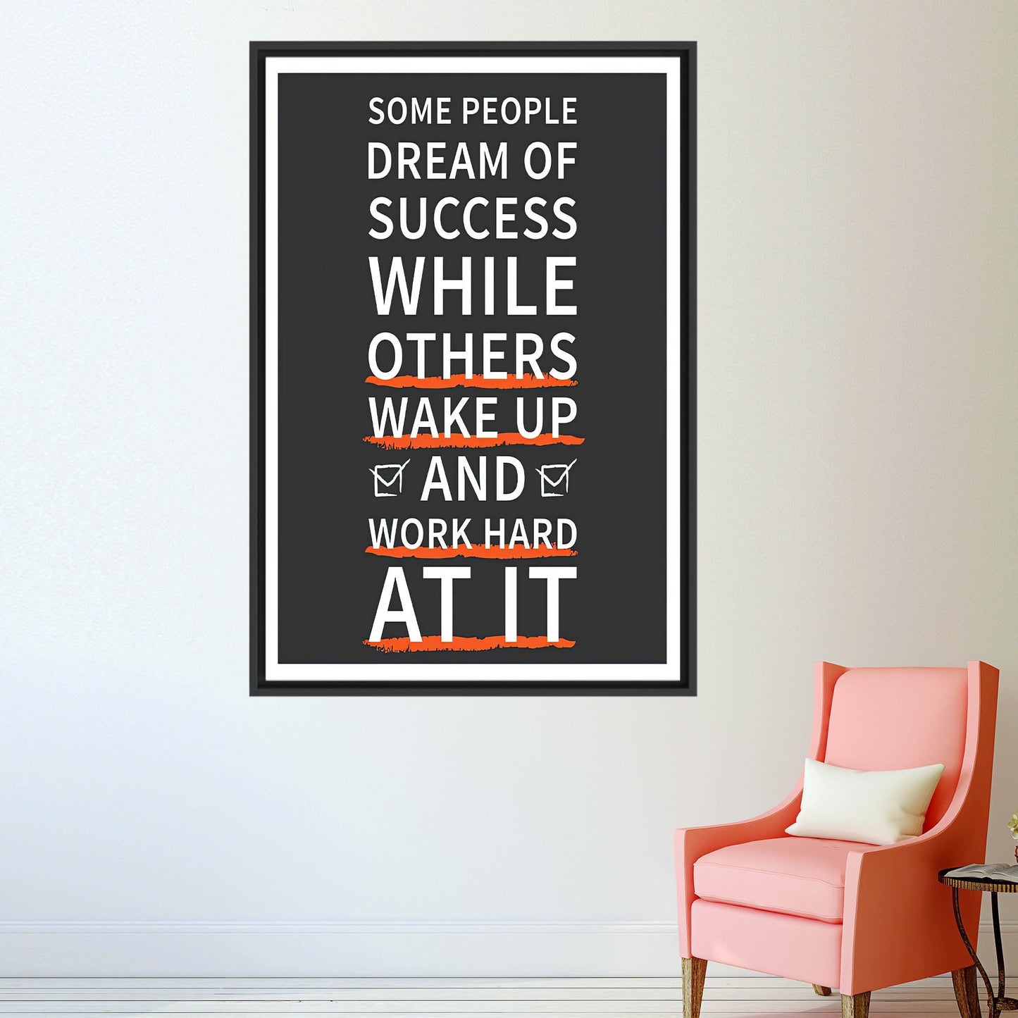 Inspirational Success Quotes Workplace Canvas Print
