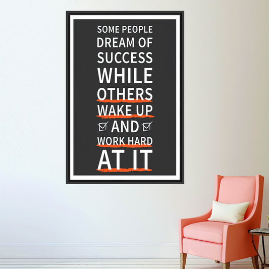 Inspirational Success Quotes Canvas Print - Motivational Workplace Art