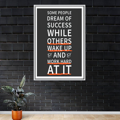 Inspirational Success Quotes Workplace Canvas Print