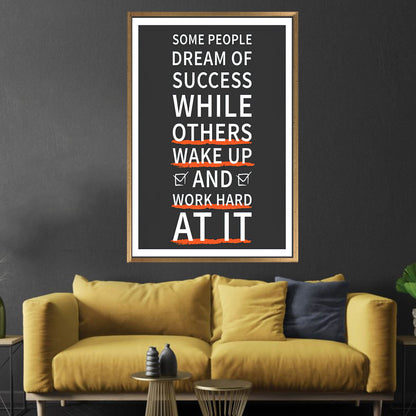 Inspirational Success Quotes Workplace Canvas Print