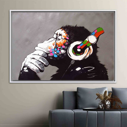 Vibrant Graffiti Monkey Street Canvas Print