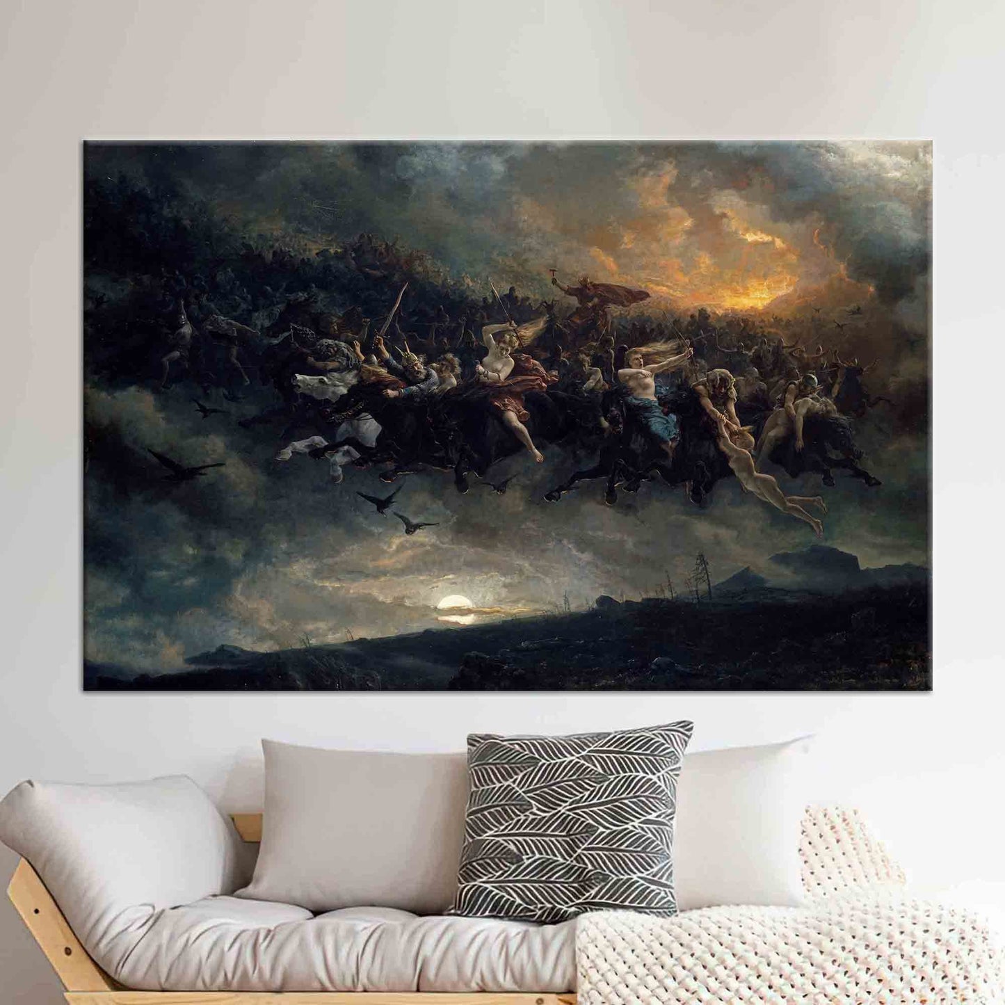 Norse Mythology 3D Wild Hunt Canvas Print