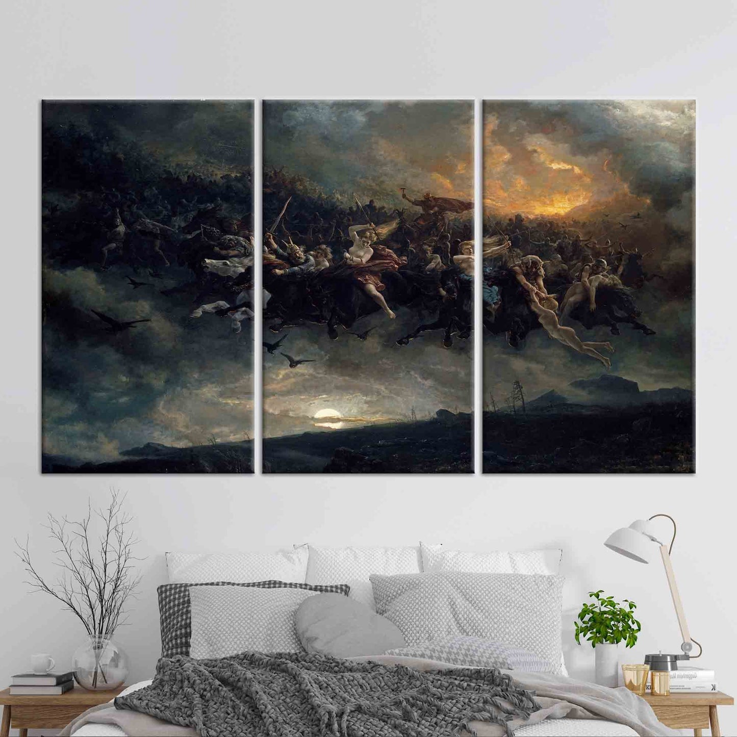 Norse Mythology 3D Wild Hunt Canvas Print