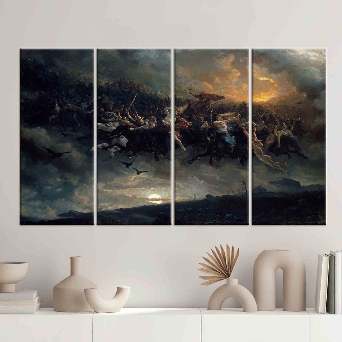 Norse Mythology 3D Wild Hunt Canvas Print