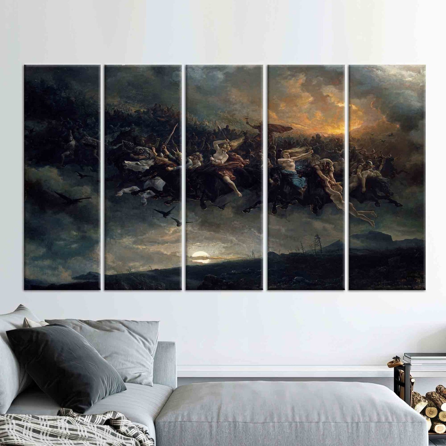 Norse Mythology 3D Wild Hunt Canvas Print