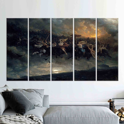 Norse Mythology 3D Wild Hunt Canvas Print