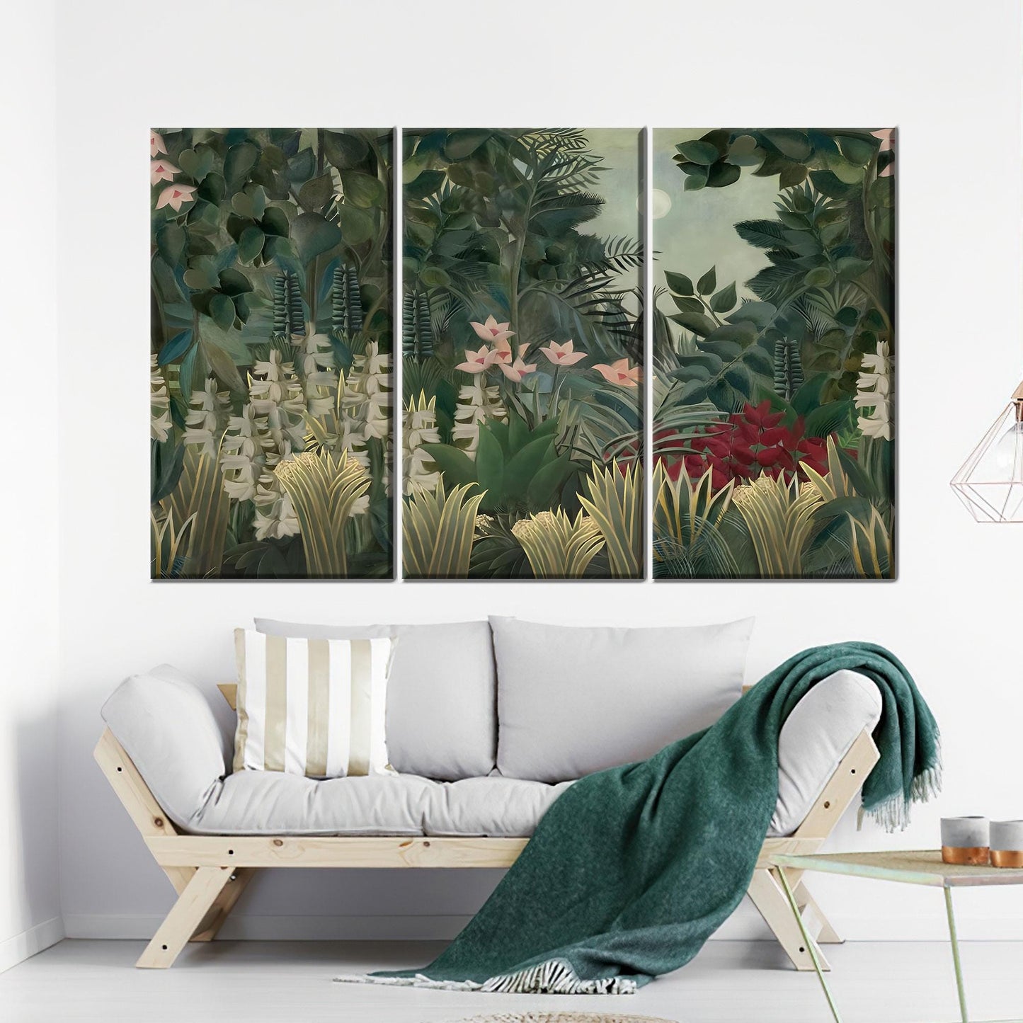 Moonlit Jungle Lush Green Botanical Canvas Print
