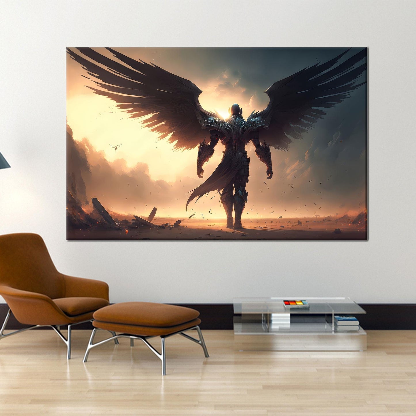 Warrior Angel Minimalist Christmas and Canvas Print