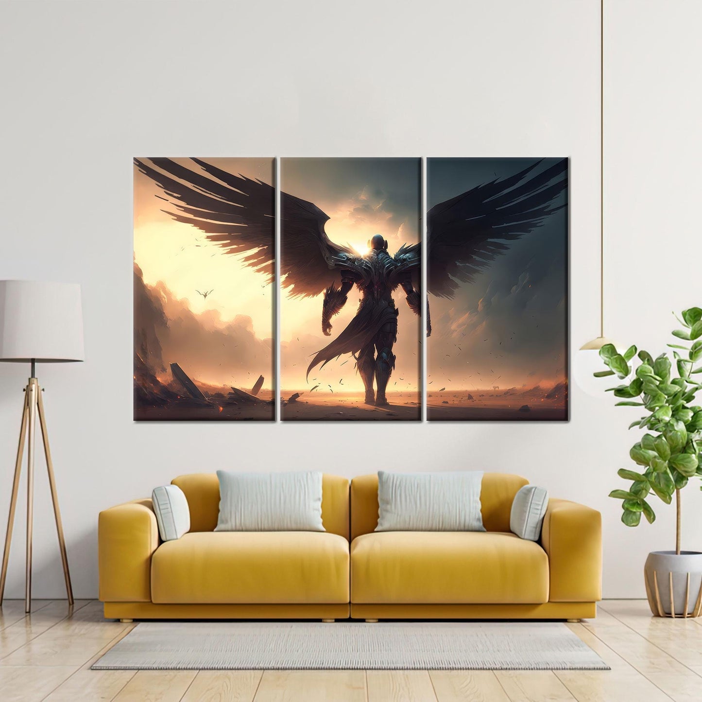 Warrior Angel Minimalist Christmas and Canvas Print