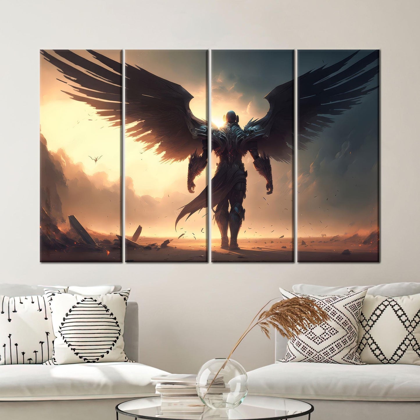 Warrior Angel Minimalist Christmas and Canvas Print