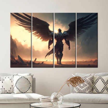 Warrior Angel Minimalist Christmas and Canvas Print