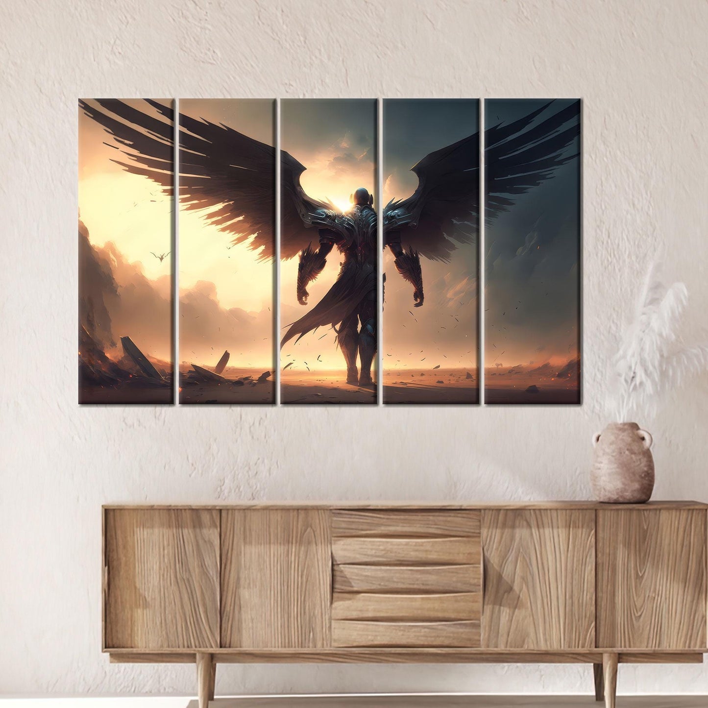 Warrior Angel Minimalist Christmas and Canvas Print