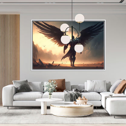 Warrior Angel Minimalist Christmas and Canvas Print