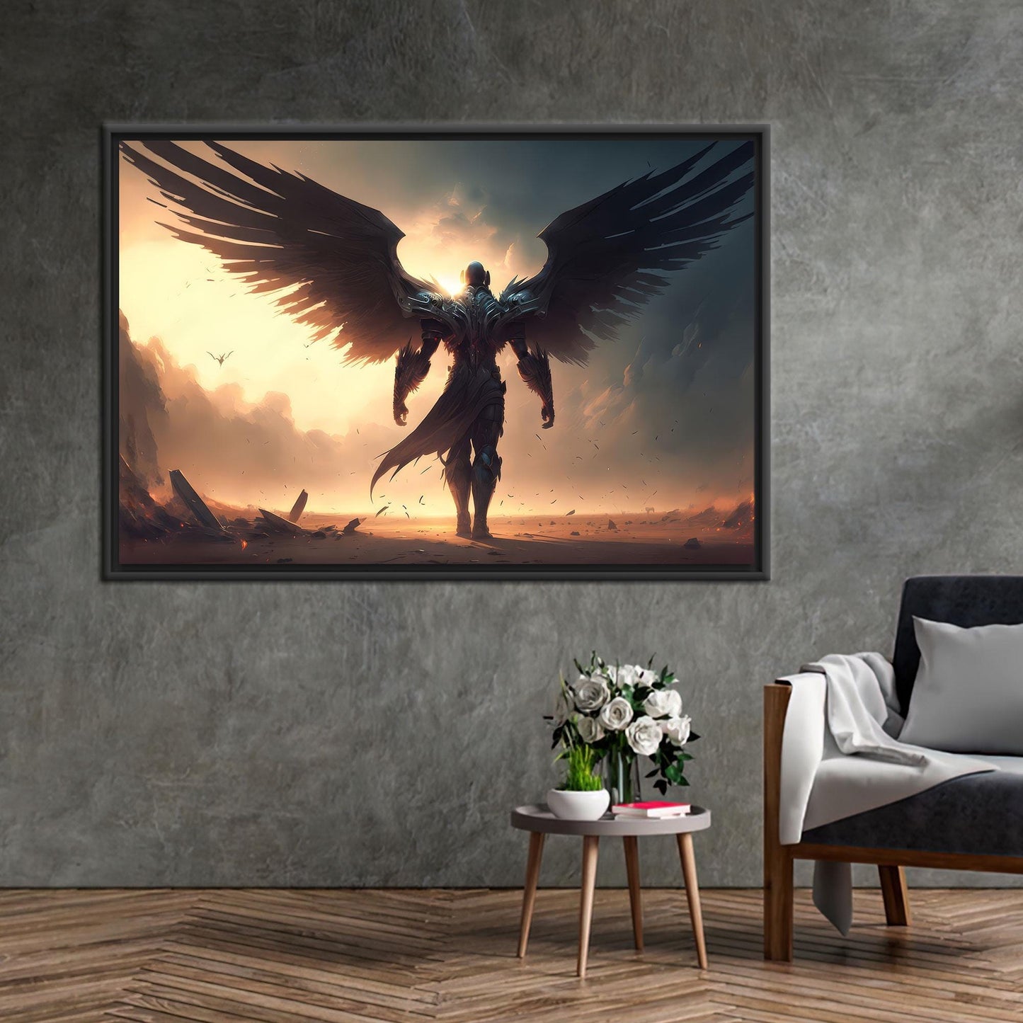 Warrior Angel Minimalist Christmas and Canvas Print