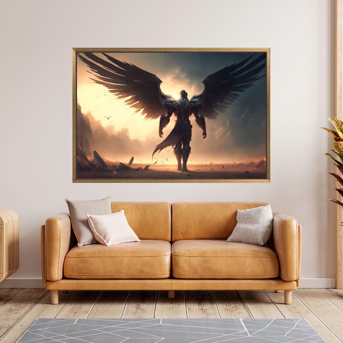 Warrior Angel Minimalist Christmas and Canvas Print