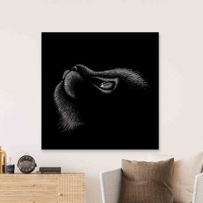 Black Cat Drawing Canvas Print