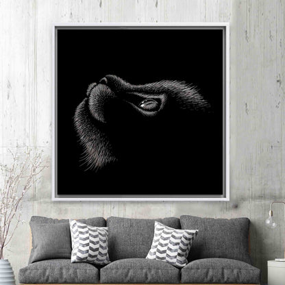 Black Cat Drawing Canvas Print