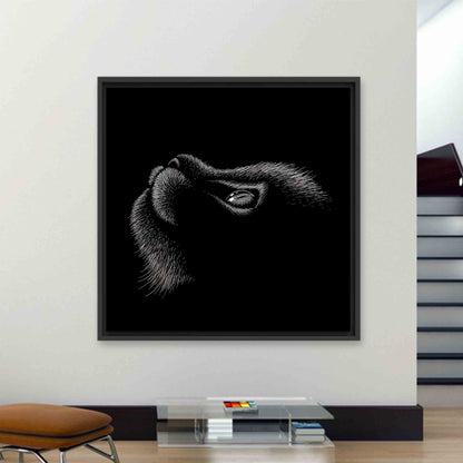 Black Cat Drawing Canvas Print