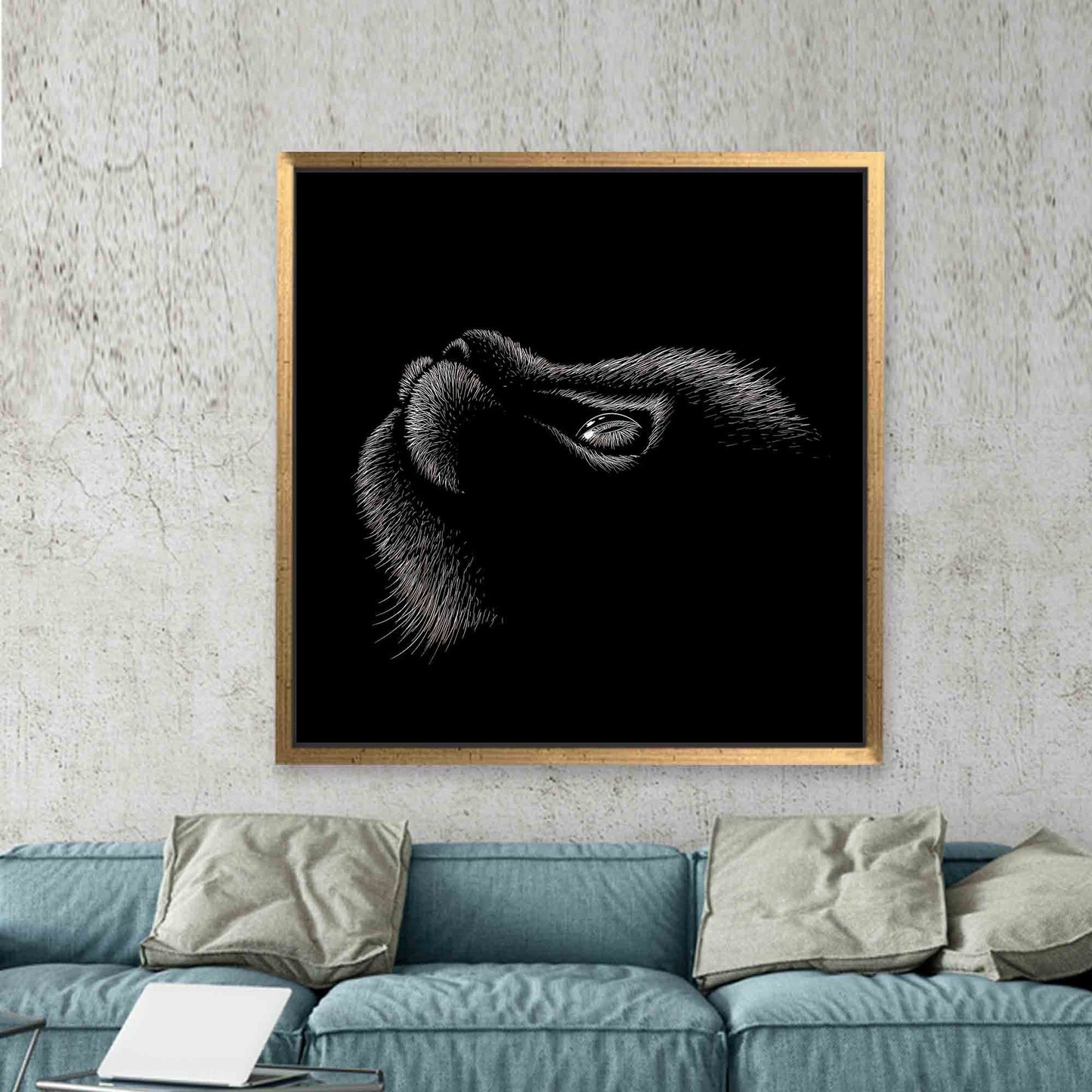 Black Cat Drawing Canvas Print