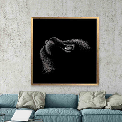 Black Cat Drawing Canvas Print