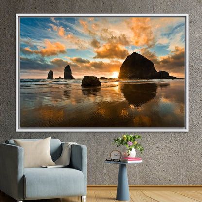 Haystack Rock Cannon Beach Oregon Canvas Print