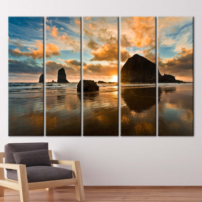 Haystack Rock Cannon Beach Oregon Canvas Print