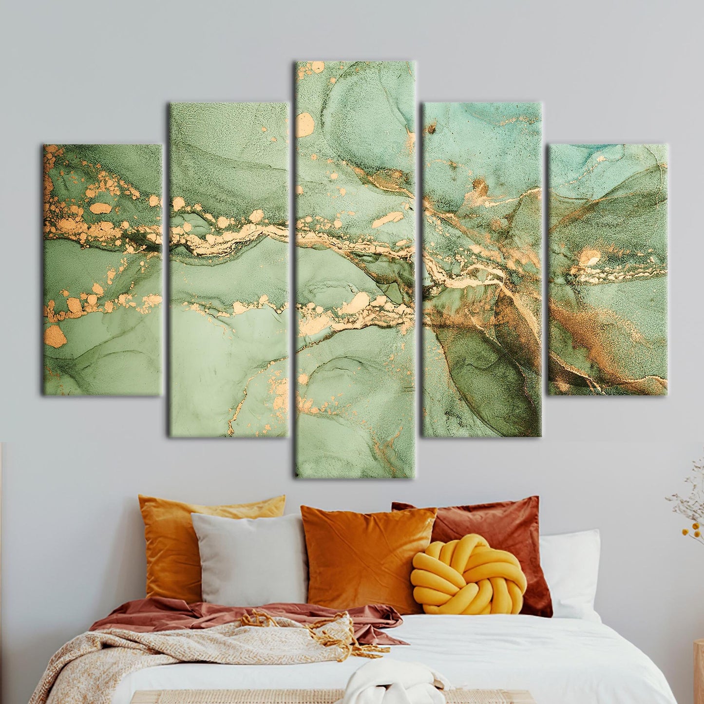Green Marble Alcohol Ink Canvas Print