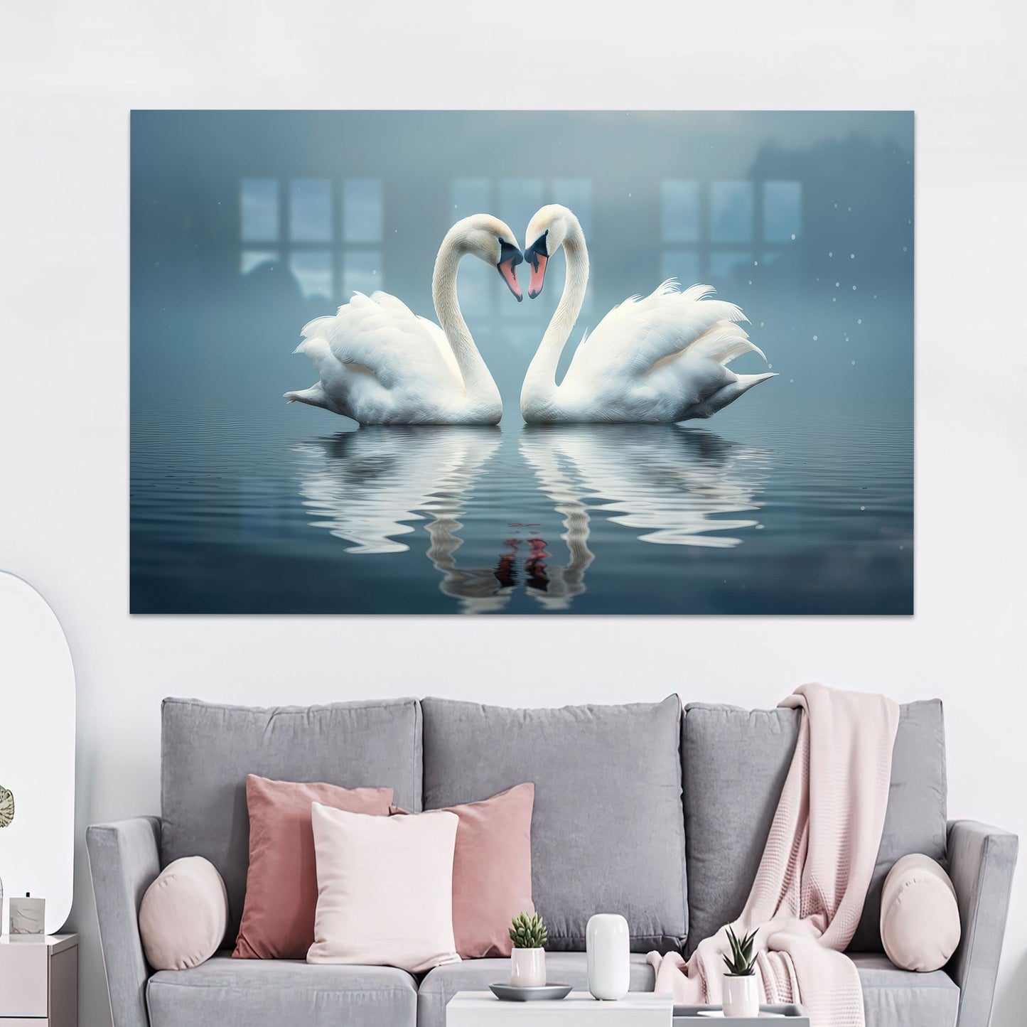 Swans Love Teacher Glass Wall Art