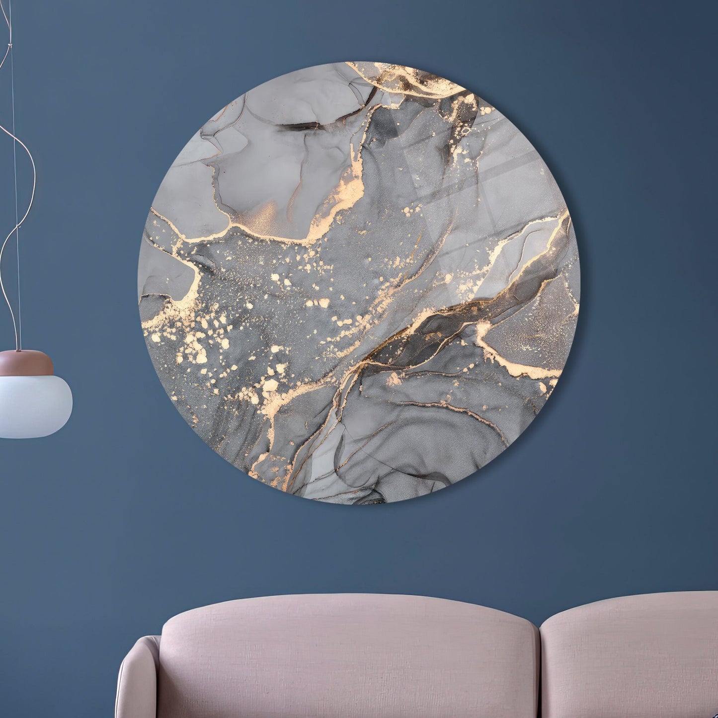 Gray Marble Glass Wall Art