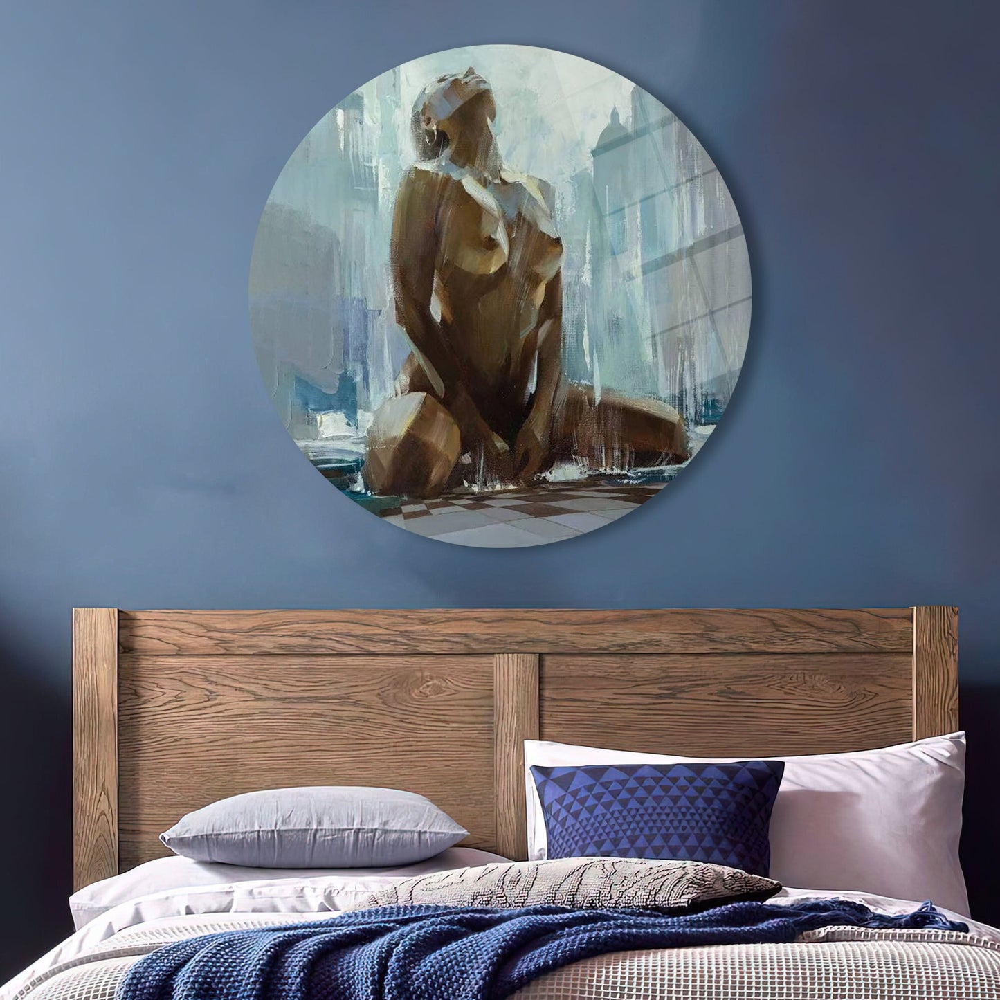 Sensual Abstract Naked Woman Glass Wall Art