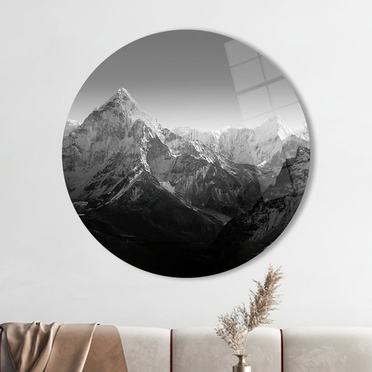 Everest Base Camp Glass Wall Art - Himalaya Landscape Mountain Glass Decoration