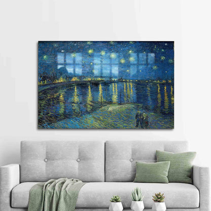 Starry Night Over Rhone Glass Wall Art