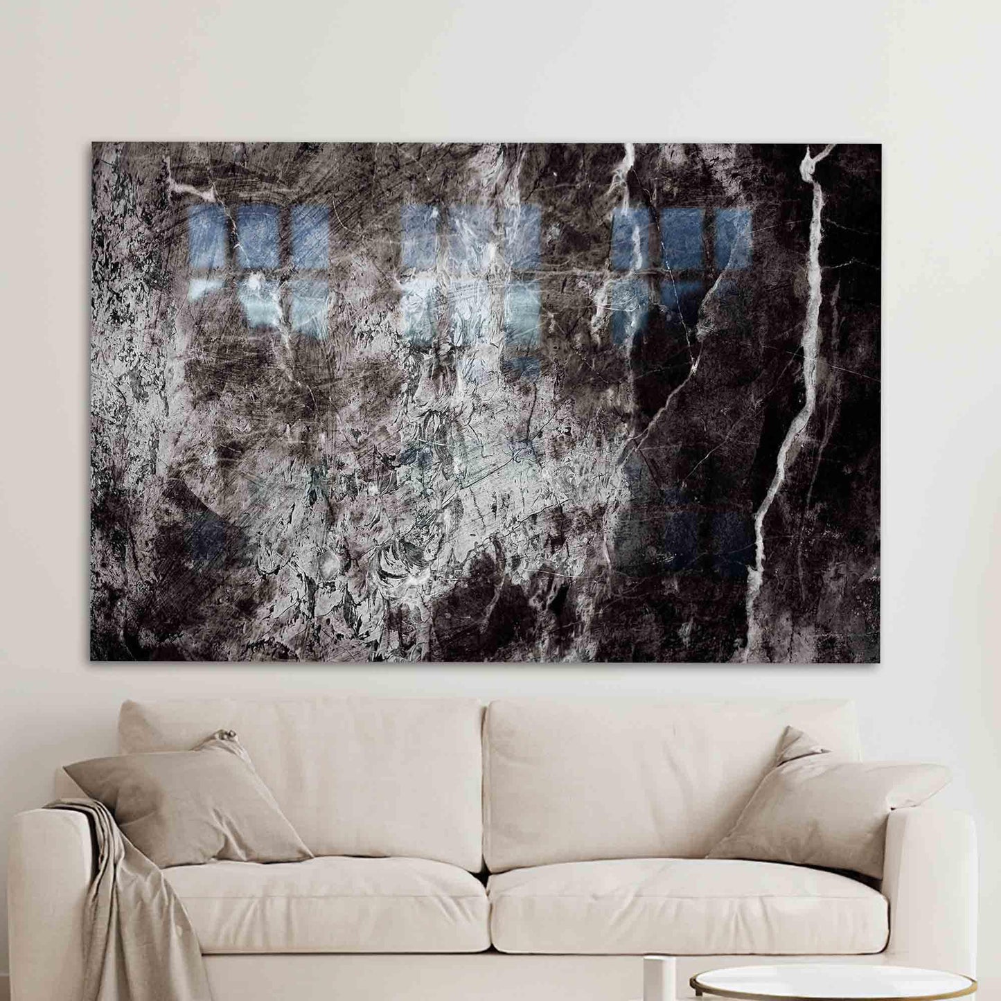 Black Alcohol Ink Glass Wall Art