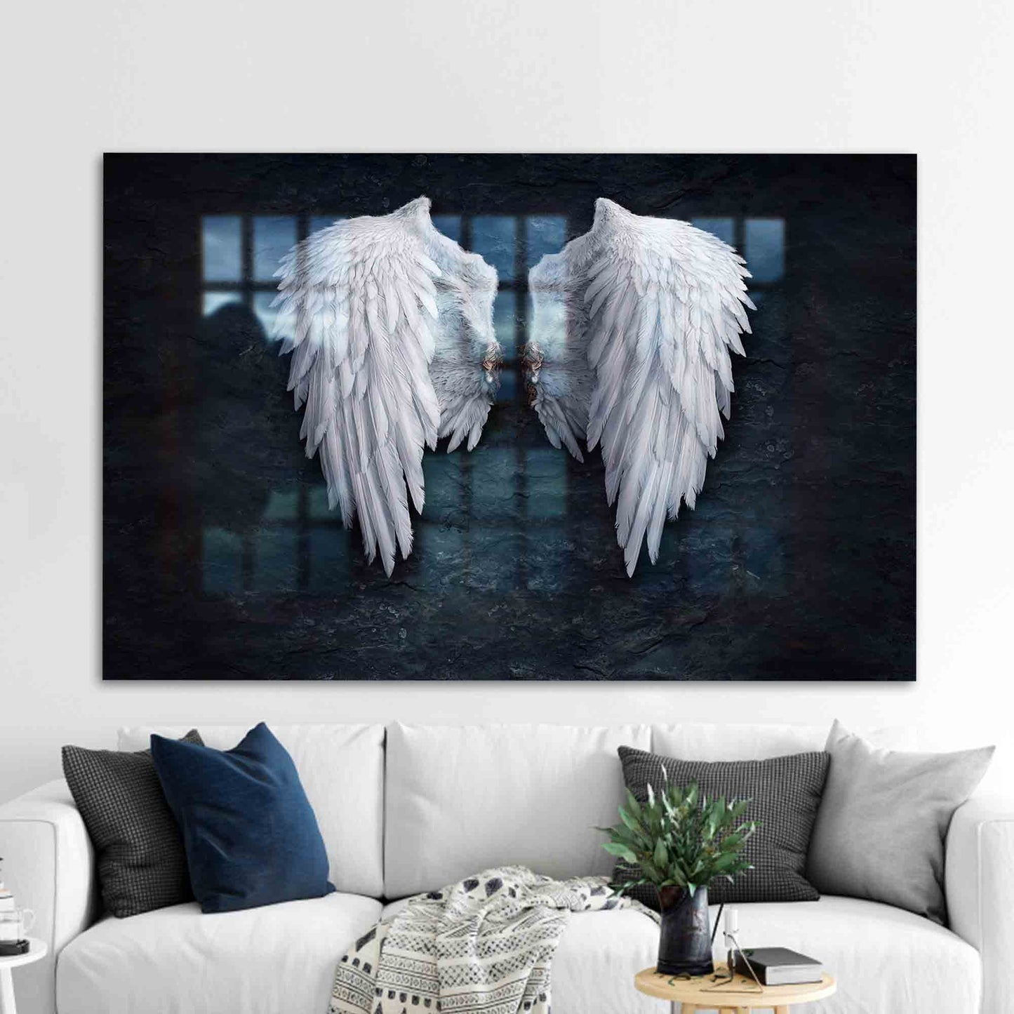 Abstract Wing Design Glass Wall Art