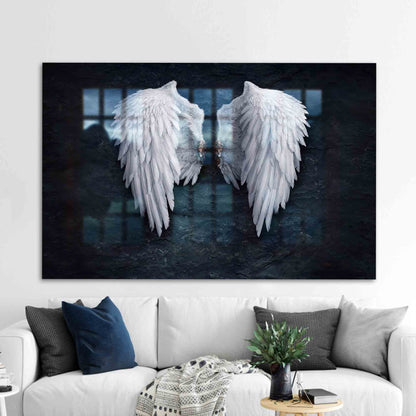 Abstract Wing Design Glass Wall Art